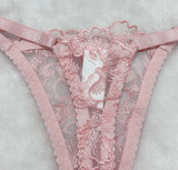 sexy lingerie embroidered see-through mesh bra with underwire four-piece set