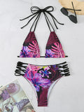 Halter String Floral Bikini 2026 High Waist Swimsuit Women Padded Swimwear Female Bathers Bathing Swimming Swim Suit Beachwear