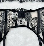 Women's New Floral Embroidered See-Through Mesh Lingerie 4-Piece Set - Sexy Underwear for Special Nights