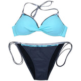 Neon Strip Swimsuit Women 2026 Sexy 2-piece Low Waist Bikini Sexy V-neck Suspender Backless Swimwear Summer Beach Bathing Suit