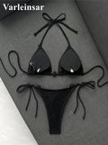 Halter Fishnet Bikini Women Swimwear Female Swimsuit Two-Pieces Bikini Set High Cut Leg Padded Bather Bathing Suit Swim V8339