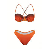 S - XL 3PCS With Skirt Underwired Bikini Female Swimsuit Women Swimwear Bather Bathing Suit Swim Three-pieces Bikini set K8080