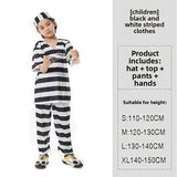 Halloween prison uniforms, prisoner costumes, children's orange prison uniforms for masquerades, black and white striped prisone