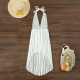 S - XL New Sexy Halter Deep V Neck Backless Tunic Beach Cover Up Cover-ups Beach Dress Beach Wear Beachwear Female Women K5213