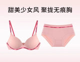 Wireless Non Padded Bra Set for Small Bust Seamless Comfort Bralette & Briefs Pure Elegant Ladies Intimates Teen Girls Underwear