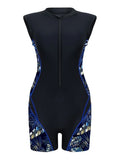 2026 Zipper Rushguard Sleeveless Slim Swimsuit Women One Piece Swimwear Female Bather Bathing Swimming Swim Surf Suit Beachwear