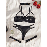 Toucheart Hollow Out 4-piece Sexys Set Transparent Lingerie For Women Underwear See Through Lingerie Sets Female Sexy Costumes