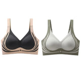 2Pcs/Set Non-wire Push-Up Bras Women's Anti-sagging Lift-up Bra Side Support Adjustable Straps No Show Plus Size Underwear M-4XL