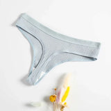 1PC Cotton Panties Sexy Low Waist Thongs Women G-string Female Underpants Solid Color Comfortable Girls Lingerie M-XXL