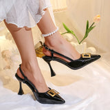 Women's Sandals Fashion Metal Trim Women's Summer New  Dress Women's Heels Shoe