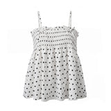Women Summer Camisole Tops Dots Print Spaghetti Strap Bow Babydoll Vest for Party Club Daily Tank Tops