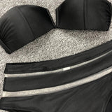 V Shaped Bandeau High Waist Bikini Women Swimsuit Female Swimwear Two-pieces Bikini Set with Bra Cup Bathing Suit Swim Beachwear