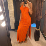 Sexy Halter Backless High Cut Crochet Knitted Tunic Beach Dress Beach Wear Beachwear Beach Cover Up Cover-upsFemale Women V5841