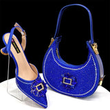 doershow Italian Shoes And Bag Sets For Evening Party With Stones Italian Leather Handbags Match Bags!  HFG1-21