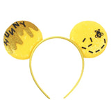 Disney Festival Party Cosplay Mouse Ears Headband 3.3" Ears Glitter Hairband Without Bow For Boys DIY Cartoon Hair Accessories