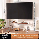 Stainless Steel Rolling Floor Mobile TV Stand for 32-75 Inch LCD LED Screen TVs TV Cart Holds up to 110Lbs Max VESA 600x400mm