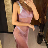Sexy Sheer Net Mesh Knitted Glitter Tunic Beach Cover Up Cover-ups Long Beach Dress Beach Wear Beachwear Female Women Robe V651