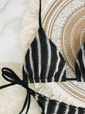 3PCS With Shorts Stripe Halter Fishnet Bikini Women Swimwear Female Swimsuit Three-pieces Bikini Set Bathing Suit Swim Beachwear