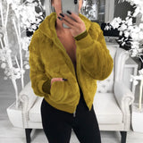 Phantasy Women's Hoodies Women Clothing Streetwear New Style Fashion Hooded Imitation Fur Plush Coat Solid Color Jacket Female