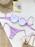 2026 Micro Bikini Set with Metal Ring Accent - Adjustable Straps and High-Cut Bottoms Perfect for Beach Wear and Pool Parties
