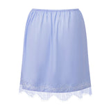 Womens Casual Stylish High Waist Short Skirts olid Color Satin Lace Trim Mini Skirt for Daily Life Club Party and More