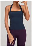 Sports Yeautifulback Breathoga Vest Neck Hanging Detachable Chest Pad Women Bra High Elasticity Slim Bable Running Sports Vest