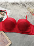 Women's sexy sequin bra with steel rims gathered push up straps adjustable close fitting underwear L2538
