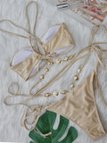 Wrap Around Halter Rhinestones Diamond Bikini Women Swimsuit Female Swimwear Two-pieces Bikini Set Bathing Suit Swim Beach Wear