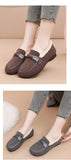 Retro Women's Slip on Flat Shoes White Women Soft Sole Non-slip Loafer Female Casual Plush Warm Cotton Shoes Zapatillas Mujer