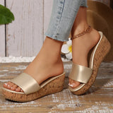 Fashion White Wedges Sandals Women Plus Size 43 Chunky Platform Slippers Woman Lightweight Peep Toe High Heel Sandals Female