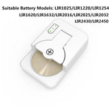 Elough Button Battery Charger For LIR1025/1220/1254/1620/1632/2016/2025/2032/2430/2450 Coin Lithium Batteries Type C Charger
