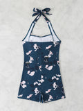 2026 Halter Swimsuit One Piece Printed Swimwear Women Sexy Vintage Bathers Bathing Swimming Swim Suit Female Beachwear