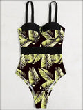 Print Push Up Swimsuit One Piece Swimwear Women High Waisted Swimming Suit Brazilian Monokini Bodysuit Beach Wear Bathing Suit