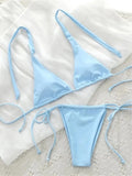 Sexy 12 Color Halter Mini Micro Thong Bikini Female Swimsuit Women Swimwear Two-pieces Bikini set Bather Bathing Suit Swim Lady