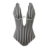 S - XL V shape Wire Striped Women Swimwear One Piece Swimsuit  Female V-bar Underwired Bather Bathing Suit Swim Monokini V472