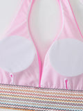 Halter Bikini 2025 Solid Bandage Swimsuit Women Padded High Cut Swimwear Female Bathers Bathing Swimming Swim Suit Beachwear