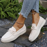 Solid Color Faux Suede Flat Shoes Women Spring Autumn Plus Size Bowknot Flats Woman Round Toe Non Slip Casual Shoes Female
