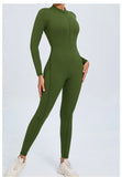 Women Sportwear Yoga Jumpsuit Zip Long Sleeve Back Open Outfit Fitness Tracksuit Tight One-piece Gym Overalls Sports Bodysuit