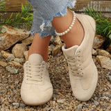 Comfortable Soft Sole Sneakers Women Plus Size 42 Faux Suede Lace Up Casual Shoes Woman 2026 Autumn Non Slip Sport Flats Female
