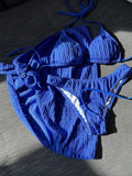 3pcs Sarong Beach Cover Up Skirt Wrinkled Bikini Women Swimwear Female Swimsuit Three-pieces Bikini Set Bathing Suit Swim Lady