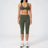 Summer Color Blocked Yoga Sets Women Slim Sports Bra High Waist Pants Fitness Suits Outwear Gym Running Push Up Workout Clothes