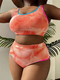 Large Size 3XL Women's Patchwork Swimsuit Sexy Backless High Waist Swimwear Textured Bikini Set Female Beachwear Holiday Biquini