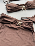 3 Pieces Starfish Thong Bikinis 2026 Solid Swimwear Female Sexy Solid Swimsuit Women & Beach Skirt Bathing Swimming Swim Suit
