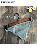 S - XL 9 Colors Crochet Knitted Bikini Bottom Swim Brief Women Swimwear Female Bather Brazilian Tanga Panties Underwear V4195