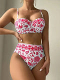 2026 High Waist Bikinis Women Print Push Up Swimsuit Floral Swimwear Female Bathers Bathing Swimming Suit Summer Beachwear