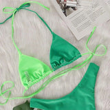 Splicing Halter Diamond Rhinestones Bikini Female Swimsuit Women Swimwear Two-Pieces Bikini Set Bather Bathing Suit Swim V6467