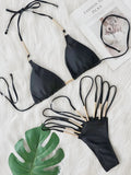 Sexy Hollow Out High Leg Cut Bikini Female Swimsuit Women Swimwear Two-pieces Bikini Set Brazilian Bather Bathing Suit Swim Lady