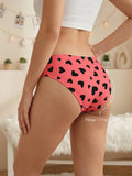 Summer Women's Panties Low Rise Heart Print Underwear Fashion Cute Comfortable Sexy Girl Briefs