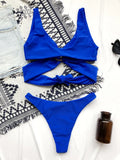 Sexy Adjustable Rings Cross Bandage Bikini Female Swimsuit Women Swimwear Two-pieces Bikini set Bather Bathing Suit Swim Lady