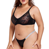 Women's Bra & Briefs Sets Seamless Bras For Ladies Lace Thong Underwear Plus Size Brassiere Sexy Lingerie Set BH Top
